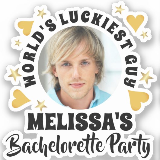 Fun Grooms Face Foto Junggeselinnen-Abschied Aufkleber (Vorderseite)