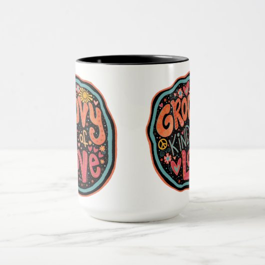 Fun Groovy Art von Liebe Inspirivity Tasse (Zentrum)