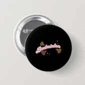 Fun Groovy Badminton und Shuttles Button (Vorne & Hinten)