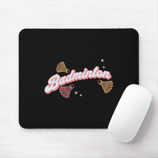 Fun Groovy Badminton und Shuttles Mousepad (Mit Mouse)