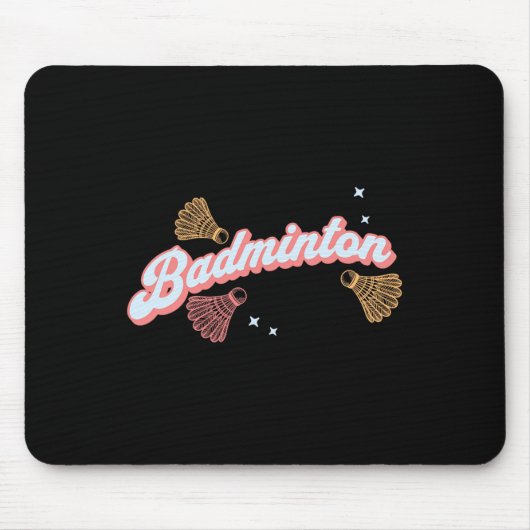 Fun Groovy Badminton und Shuttles Mousepad (Vorne)