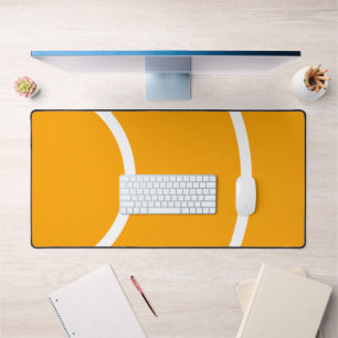 Fun Groovy Bold Retro Yellow White Signal Waves Schreibtischunterlage