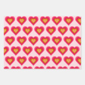 Fun Groovy Retro Herz Geschenkpapier Set (Vorderseite)
