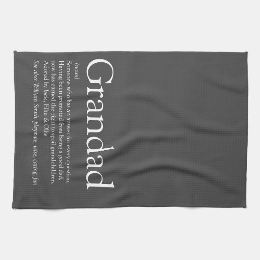 Fun Großvater Papa Definition Zitat Geschirrtuch (Horizontal)