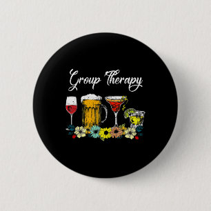 Fun Group Therapie Floral Drink Brille Mental Heal Button
