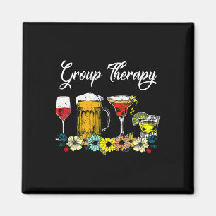 Fun Group Therapie Floral Drink Gles psychische Ge Magnet