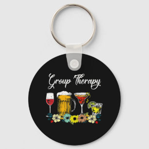 Fun Group Therapie Floral Drink Gles psychische Ge Schlüsselanhänger