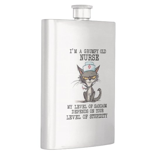 Fun Grumpy Old Nurse Flachmann (Rechts)