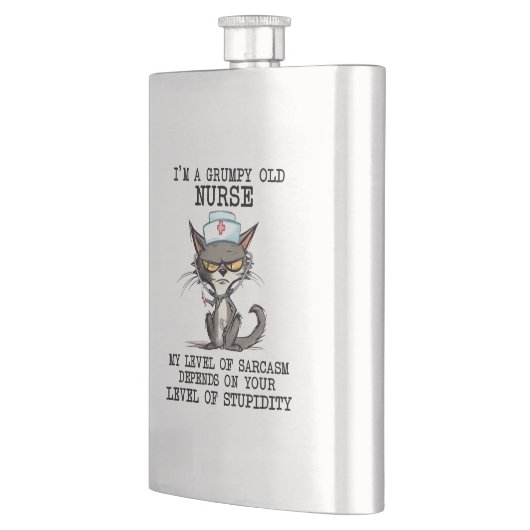 Fun Grumpy Old Nurse Flachmann (Links)