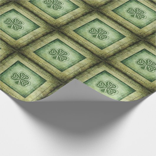 Fun grundirisches Glücksspiel-Kleeblatt Geschenkpapier (Ecke)