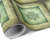 Fun grundirisches Glücksspiel-Kleeblatt Geschenkpapier (Rolleneckpunkt)