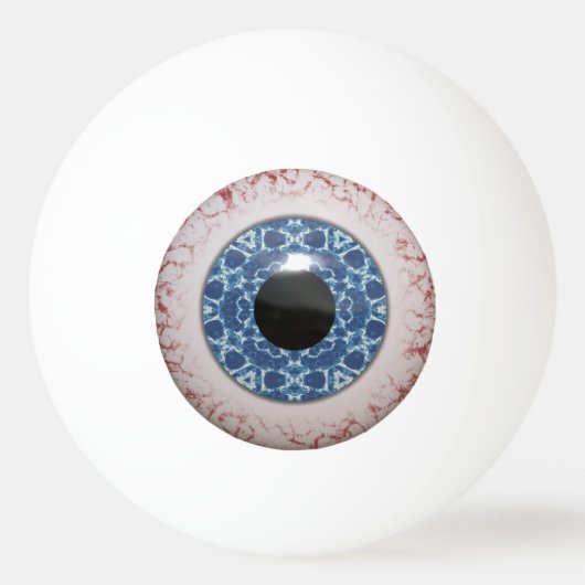 Fun gruselig blaues Eyeballdesign Tischtennisball (Vorderseite)