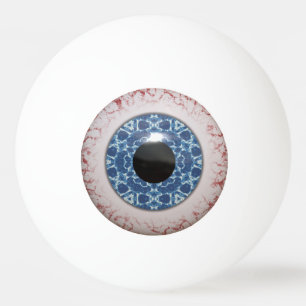 Fun gruselig blaues Eyeballdesign Tischtennisball
