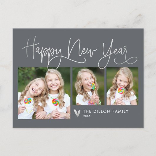 Fun Gruß EDITABLE FARBE Neujahrskarte Postkarte (Vorderseite)