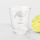 Fun Guinea Fowl personalisiert Schnapsglas (Rückseite)