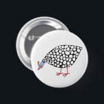 Fun Guinea Hen Button<br><div class="desc">Ein niedliches Guinea Fowl mit einem zufriedenen Peck. Ideal für Bauern und Vogelliebhaber.</div>