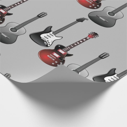 Fun Guitar Musician Pattern Geschenkpapier (Ecke)