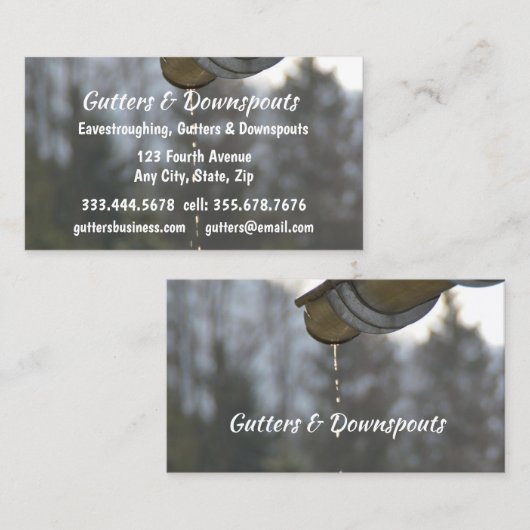 Fun Gutters, Downspouts Eavestroughs Visitenkarte (Vorne/Hinten)