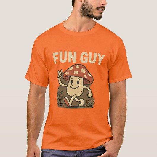 “Fun Guy” Mushroom T-Shirt – Cute Cartoon Pun Tee (Vorderseite)