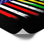 Fun Guyana Flag Amerikanische Flagge Männer Frauen Poster (Ecke)