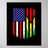 Fun Guyana Flag Amerikanische Flagge Männer Frauen Poster (Vorne)