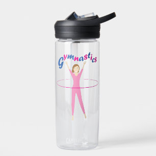Fun Gymnastics Text mit Pink Hula Hoopgirl Trinkflasche