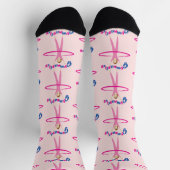 Fun Gymnastics text Pink hula hoop girl Socken (Oben)