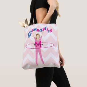 Fun Gymnastik Text Rosa Hula Hoop Mädchen Monogram Tasche