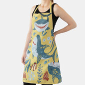 Fun Hai Cartoon Collage niedliche Abbildung YELLOW Schürze (InSitu)