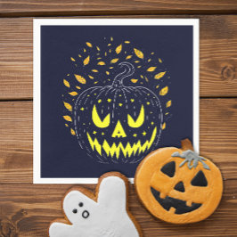 Fun Halloween Black Kürbislaterne Spooky Pumpkin Serviette