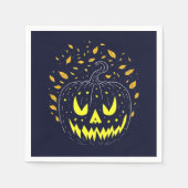 Fun Halloween Black Kürbislaterne Spooky Pumpkin Serviette (Vorderseite)