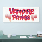 Fun Halloween Bloody Vampire Fangs Banner (Messe)