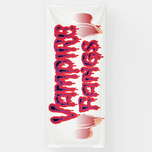 Fun Halloween Bloody Vampire Fangs Banner (Vertikal)