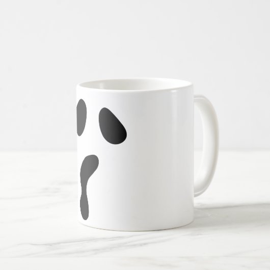 Fun Halloween bootgesichtsgeister beängstigendes P Kaffeetasse (VorderseiteRechts)