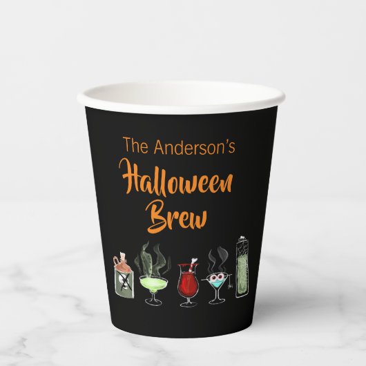 Fun Halloween Brew schwarz Pappbecher (Vorderseite)