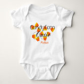 Fun Halloween Candy Corn Süsse Baby Name Baby Strampler (Vorderseite)