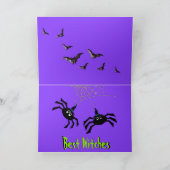 Fun Halloween Card W/Basset Hound, Frosch & Spinne Karte (Innenseite)