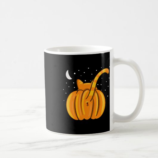 Fun Halloween Cat Hintern Pumpkin Orange Tab Kaffeetasse (Rechts)