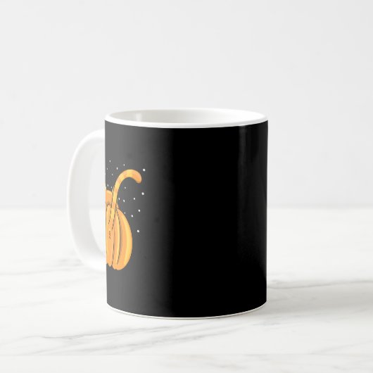 Fun Halloween Cat Hintern Pumpkin Orange Tab Kaffeetasse (Vorderseite Links)