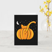 Fun Halloween Cat Hintern Pumpkin Orange Tab Karte (Gelbe Blume)