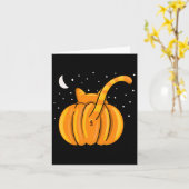 Fun Halloween Cat Hintern Pumpkin Orange Tab Karte (Gelbe Blume)