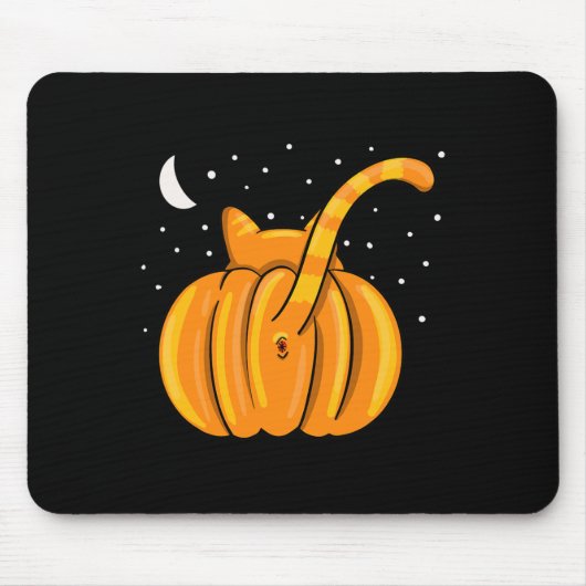 Fun Halloween Cat Hintern Pumpkin Orange Tab Mousepad (Vorne)