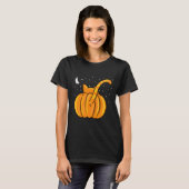 Fun Halloween Cat Hintern Pumpkin Orange Tab T-Shirt (Vorne ganz)