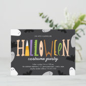 Fun Halloween Costume Party Einladung (Stehend Vorderseite)