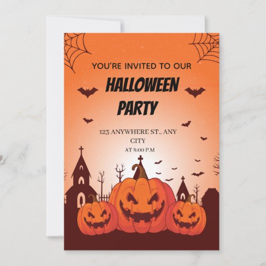Fun Halloween Costume Party Invite Customizable  Einladung (Vorderseite)