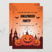 Fun Halloween Costume Party Invite Customizable  Einladung (Vorne/Hinten)
