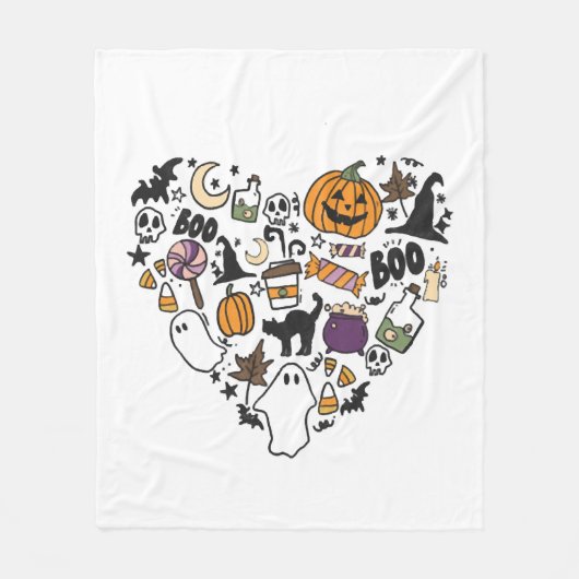 Fun Halloween Designs Halloween Herz Fleecedecke (Vorderseite)