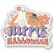 Fun Halloween Designs Hippie Halloween Retro Aufkleber (Vorderseite)