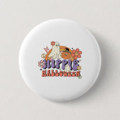 Fun Halloween Designs Hippie Halloween Retro Button (Vorderseite)