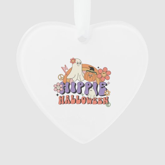 Fun Halloween Designs Hippie Halloween Retro Ornament (Vorderseite)
